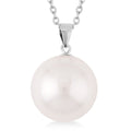Shell Pearl Pendant Necklace 20 Inches in Sterling Silver and Stainless Steel - Sticky add to cart bar