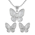Austrian Crystal Necklace (18 inches) and Earrings in Silvertone 0.90 ctw - Sticky add to cart bar