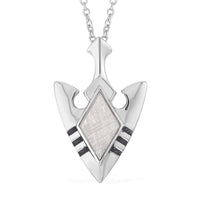 Marvelous Meteorite Anchor Pendant in Sterling Silver with Stainless Steel Necklace 20 Inches