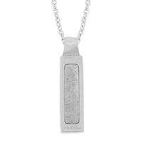 Marvelous Meteorite Baguette Shape Pendant Necklace 20 Inches in Stainless Steel