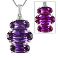 Lab Grown Color Change Sapphire and White Zircon Pendant Necklace 20 Inches in Platinum Over Sterling Silver 24.35 ctw - Sticky add to cart bar