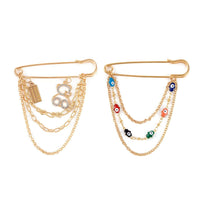 Simulated Pearl, Austrian Crystal Enameled Set of 2 Teddy Bear and Heart Brooch in Goldtone