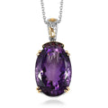 Amethyst and Orissa Rhodolite Garnet Pendant Necklace 20 Inches in Platinum Over Sterling Silver 22.35 ctw - Sticky add to cart bar