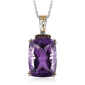 Amethyst and Orissa Rhodolite Garnet Pendant Necklace 20 Inches in Platinum Over Sterling Silver 26.00 ctw - Sticky add to cart bar