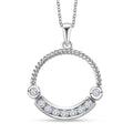 Moissantie Circle Pendant Necklace (20 Inches) in Platinum Over Sterling Silver 0.50 ctw - Sticky add to cart bar