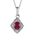 Premium Ouro Fino Rubellite and White Zircon Pendant Necklace 20 Inches in Platinum Over Sterling Silver 0.50 ctw - Sticky add to cart bar