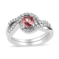 Red Apatite Set of 2 Ring in Platinum Over Sterling Silver (Size 10.0) 0.85 ctw - Sticky add to cart bar