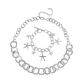 Necklace (20-22 Inches) and Bracelet (7.50In) in Silvertone - Sticky add to cart bar