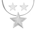 Set of Star Necklace (18-22 Inches) and Earrings in Silvertone - Sticky add to cart bar