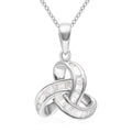 Diamond Knot Pendant Necklace 18 Inches in Platinum Over Sterling Silver 0.25 ctw - Sticky add to cart bar
