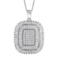 Lustro Stella Finest CZ Pendant Necklace 18 Inches in Rhodium Over Sterling Silver 4.80 ctw - Sticky add to cart bar