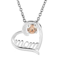 Simulated Pink Diamond Heart Pendant Necklace (20 Inches) in Sterling Silver and Stainless Steel 0.85 ctw - Sticky add to cart bar