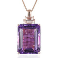 AAA Rose De France Amethyst, Multi Gemstone Pendant Necklace (20 Inches) in Vermeil RG Over Sterling Silver 23.85 ctw - Sticky add to cart bar