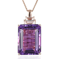 AAA Rose De France Amethyst, Multi Gemstone Pendant Necklace (20 Inches) in Vermeil RG Over Sterling Silver 23.85 ctw