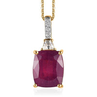 Masoala Sapphire and White Zircon Pendant with Chain (Size 20)