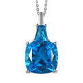Caribbean Quartz (Triplet) Pendant Necklace 20 Inches in Platinum Over Sterling Silver 8.40 ctw - Sticky add to cart bar