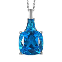 Caribbean Quartz (Triplet) Pendant Necklace 20 Inches in Platinum Over Sterling Silver 8.40 ctw