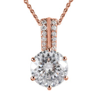 Moissanite Pendant Necklace 20 Inches in Vermeil Yellow Gold Over Sterling Silver 2.75 ctw