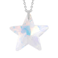 Simulated Blue Sapphire Star Pendant Necklace 20 Inches in Rhodium Over Sterling Silver and Stainless Steel - Sticky add to cart bar