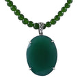 Verde Onyx Pendant with Beaded Necklace 18 Inches in Platinum Over Sterling Silver 150.00 ctw - Sticky add to cart bar