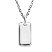 Sterling Silver Bar Pendant with Stainless Steel Necklace 20 Inches 4.10 Grams