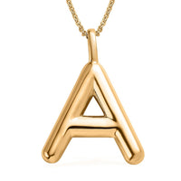 Vermeil YG Over Sterling Silver Initial A Pendant Necklace (20 Inches) (6.65 g)