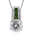 120 Facets Moissanite Pendant Necklace 20 Inches in Platinum Over Sterling Silver 3.85 ctw - Sticky add to cart bar