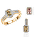 Turkizite and White Zircon Ring and Pendant in Vermeil Yellow Gold Over Sterling Silver 1.90 ctw - Sticky add to cart bar