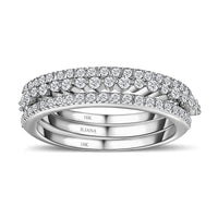 Iliana 18K White Gold Diamond Stackable Set of 3 Band Ring (Size 6.0) (4.90 g) 0.50 ctw