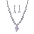 Austrian Crystal Necklace 20-22 Inches and Earrings in Silvertone - Sticky add to cart bar