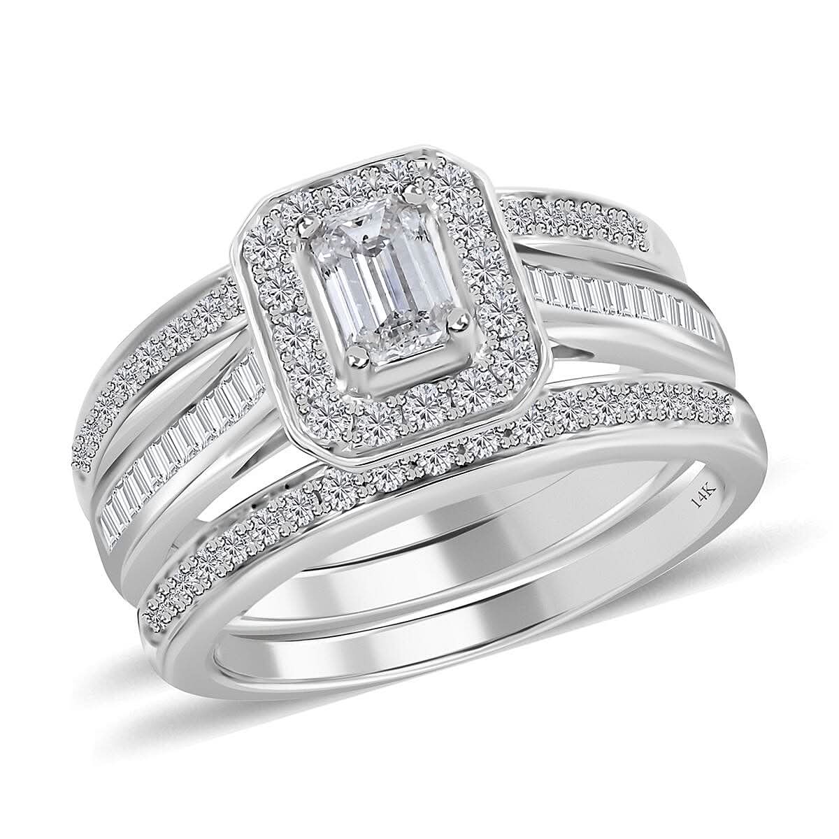 14K White Gold Diamond H SI2 7.50 Grams 1.00 ctw