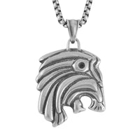 Compass Look Pendant Necklace 27.5 Inches in Black Oxidized Stainless Steel