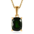 Chrome Diopside Solitaire Pendant Necklace 20 Inches in Vermeil Yellow Gold Over Sterling Silver 2.00 ctw - Sticky add to cart bar