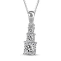 Moissanite Pendant Necklace 20 Inches in Platinum Over Sterling Silver 1.50 ctw - Sticky add to cart bar