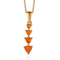 Jalisco Fire Opal Pendant Necklace 20 Inches in Vermeil Yellow Gold Over Sterling Silver 0.35 ctw - Sticky add to cart bar