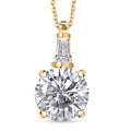 Moissanite Pendant Necklace 20 Inches in Vermeil Yellow Gold Over Sterling Silver 3.60 ctw - Sticky add to cart bar