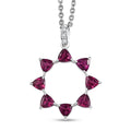 Orissa Rhodolite Garnet and Simulated Diamond 1.80 ctw Pendant Necklace in Rhodium Over Sterling Silver 20 Inches - Sticky add to cart bar
