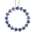 Tanzanite Circle Pendant Necklace 20 Inches in Platinum Over Sterling Silver 1.85 ctw - Sticky add to cart bar