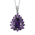 Premium Moroccan Amethyst and Multi Gemstone Pendant Necklace 20 Inches in Platinum Over Sterling Silver 7.50 ctw - Sticky add to cart bar