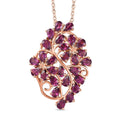 Orissa Rhodolite Garnet Floral Pendant Necklace 20 Inches in Vermeil Rose Gold Over Sterling Silver 6.90 ctw - Sticky add to cart bar