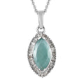 Grandidierite and White Diamond Halo Pendant Necklace 20 Inches in Platinum Over Sterling Silver 1.90 ctw - Sticky add to cart bar