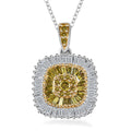 Blue Diamond and Diamond Cluster Pendant Necklace 20 Inches in Rhodium and Platinum Over Sterling Silver 0.50 ctw - Sticky add to cart bar