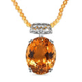 TLV Brazilian Citrine Pendant with Beaded Necklace (20 Inches) in Platinum Over Sterling Silver (12 g) 100.00 ctw - Sticky add to cart bar