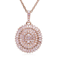 Natural Pink Diamond I3 Cluster Pendant Necklace 18 Inches in Vermeil Rose Gold Over Sterling Silver 0.50 ctw