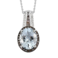 Premium Marropino Morganite, Natural Champagne and White Diamond Pendant Necklace 20 Inches in Vermeil Rose Gold Over Sterling Silver 2.50 ctw