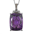 Amethyst, Natural Champagne and White Diamond Pendant Necklace 20 Inches in Platinum Over Sterling Silver 21.10 ctw - Sticky add to cart bar