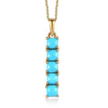 Sleeping Beauty Turquoise Stick Pendant Necklace 20 Inches in Vermeil Yellow Gold Over Sterling Silver 1.75 ctw - Sticky add to cart bar