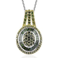 Green Diamond Marquise Cluster Pendant Necklace 20 Inches in Platinum Over Sterling Silver 1.00 ctw - Sticky add to cart bar