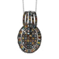 Multi Diamond Cocktail Pendant Necklace 20 Inches in Platinum Over Sterling Silver 2.00 ctw - Sticky add to cart bar