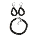 Doorbuster Peruvian Pink Opal Beaded Earrings and Bracelet (6-8In) in Platinum Over Sterling Silver 35.25 ctw - Sticky add to cart bar